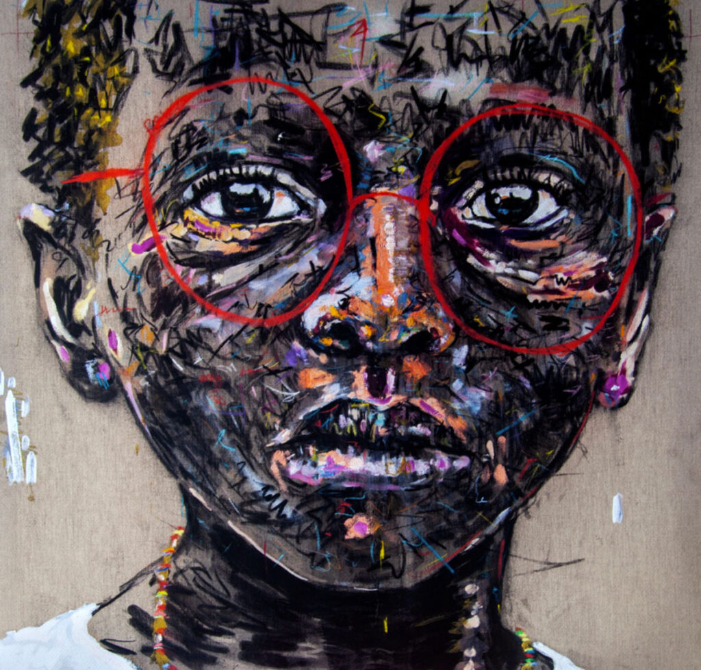 Nelson Makamo artwork boy with glasses art of optimism